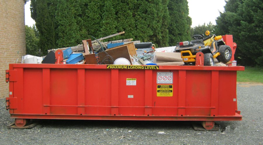 Spring cleaning dumpster